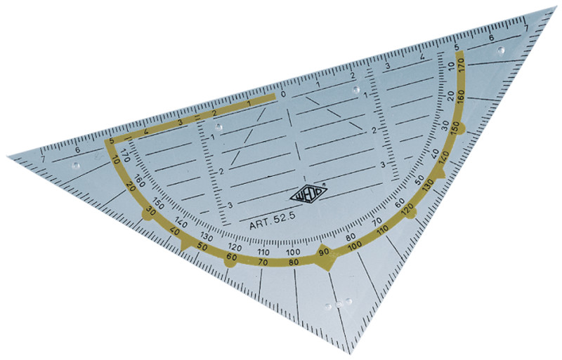 WEDO Equerre géométrique standard, hypoténuse 160 mm,