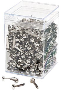 WEDO Attaches parisiennes à tête ronde, nickelé brillant,