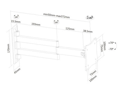 NewStar : LCD TV WANDMONTAGE ZILVER 4 INSTELLINGEN 10 /30 SCHERMEN