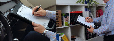 WEDO porte-bloc, avec compartiment de rangement, noir, en