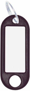 WEDO porte-clés avec anneau, diamètre: 18 mm, noir