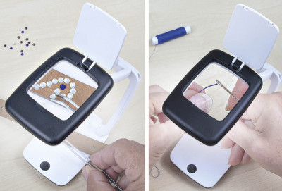 WEDO loupe de table Pocket avec lumière LED, blanc/noir