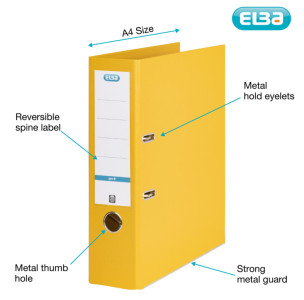 ELBA classeur rado smart, largeur de dos: 80 mm, jaune, A4,