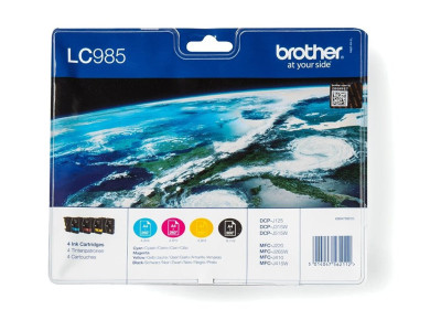 Brother : Cartouche encre LC985VALBP VALUE pack (BK C M Y)
