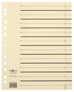 feuilles de séparation Pagna, A4, carton kraft, beige