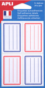 agipa Etiquettes pour livre, blanc/bleu, 36 x 56 mm, lignées
