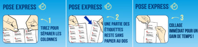 agipa Etiquettes multi-usage, 105 x 49,39 mm, Pose Express