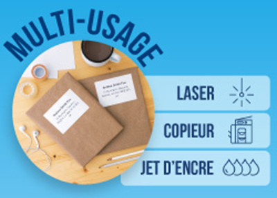 agipa Etiquettes multi-usage, 70 x 36 mm, coins droits