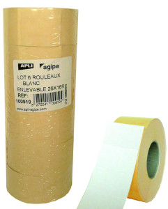 agipa Etiquettes pour étiqueteuse, 26 x 16 mm, permanent