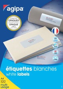 agipa Etiquettes d'expédition opaques, 199,6 x 289,1 mm