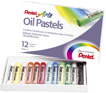 PentelArts pastel à huile PHN4, étui en plastique de 12