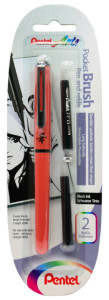 PentelArts Stylo pinceau Pocket Brush incl. 2 cartouches de