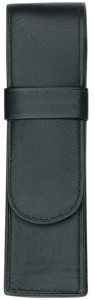 Alassio Etui à stylo, pour 3 stylos, noir, en cuir véritable