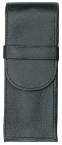 Alassio Etui à stylo, pour 3 stylos, noir, en cuir véritable