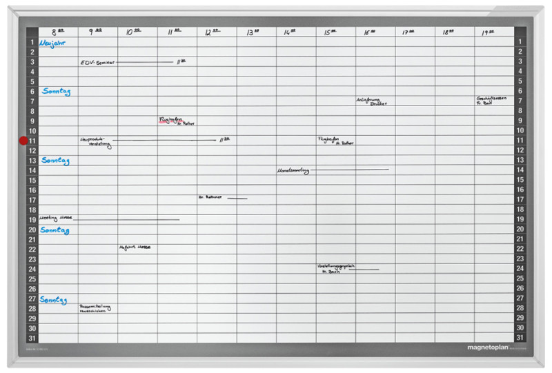 magnetoplan Planning mensuel, (L)920 x (H)625 mm