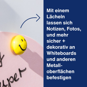 magnetoplan aimants smiley, 30 mm, jaune