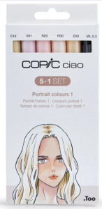 COPIC kit de marqueurs Hobbymarker ciao 5+1, teintes chairs