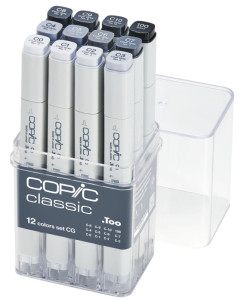 COPIC marqueur professionnel, lot de 12 en gris 