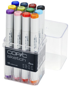 Copic Sketch marqueur brosse professionnelle, ensemble de base 12er