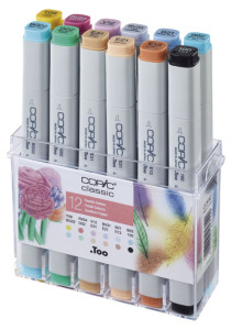 COPIC Marqueur professionnel, set de 12 couleurs pastel