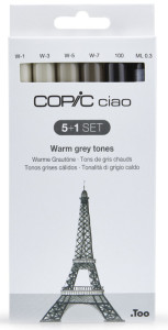 COPIC set de marqueur Hobbymarker ciao 5+1 , teintes grises