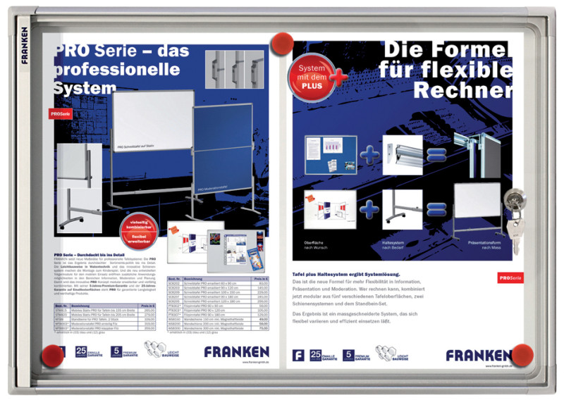 FRANKEN Vitrine X-tra!Line, 1 x DIN A4, pour l'intérieur