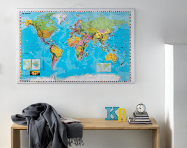 FRANKEN carte du monde, laminé, (l)1.370 x (H)970 mm