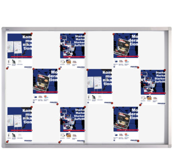 FRANKEN vitrine PRO pour 15x format A4, surface métallique,