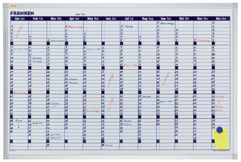 FRANKEN X-tra!Line tableau de planning calendrier annuel