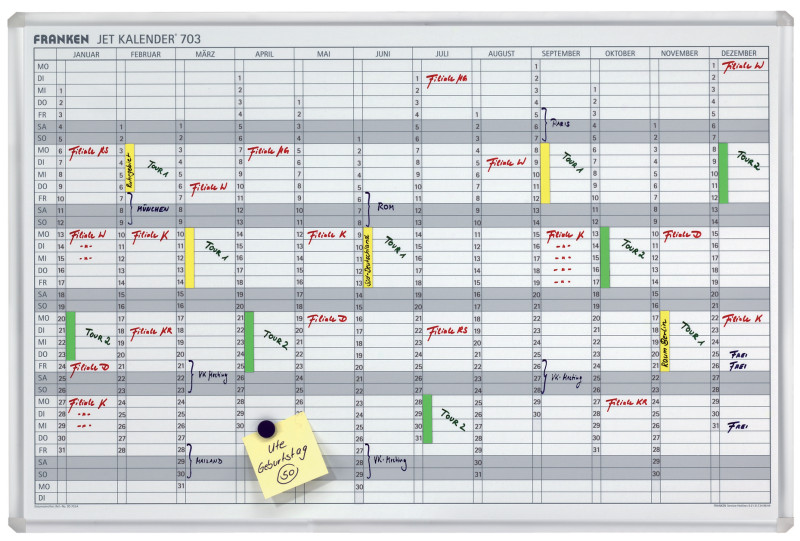 Tableau pour Planning annuel et mensuel - 900 x 600 mm MAUL