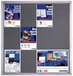 FRANKEN vitrine d'affichage ECO pour 4x A4, dos en liège,