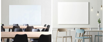 FRANKEN tableau en verre design, 1.200 x 900 mm, blanc pur