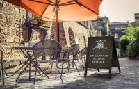 Securit Panneau trottoir WOODY, avec tableau noir, noir