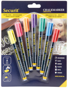 Securit Feutre-craie ORIGINAL SMALL, kit de 7