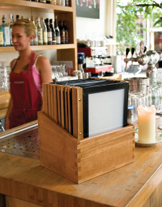 Securit Inserts pour protège-menus WOOD, marron