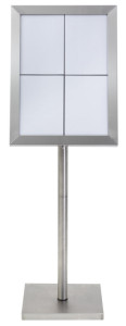 Securit Vitrine d'affichage LED Classic, 4 x A4, argent