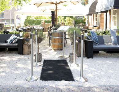 Securit Kit de poteau d'accueil RETRACTABLES, chrome / noir
