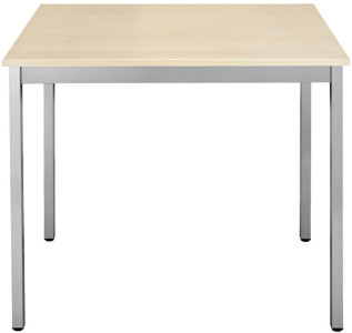 SODEMATUB Table de réunion 126DREA, demi-rond, érable/alu