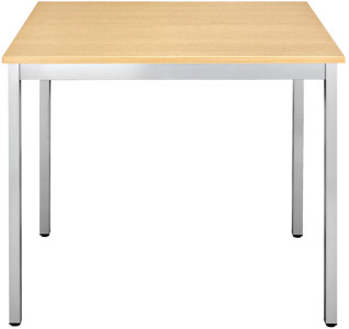 SODEMATUB Table de réunion 147DRHA, demi-rond, hêtre/alu