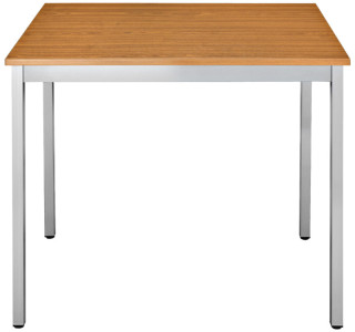 SODEMATUB Table de réunion 147DRMA, demi-rond, merisier/alu