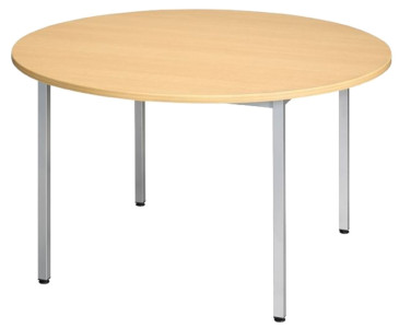 SODEMATUB Table universelle 80ROHA, rond, 800 mm, hêtre/alu