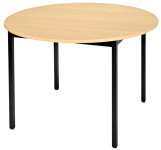 SODEMATUB Table universelle 80ROHN, rond, 800 mm, hêtre/noir