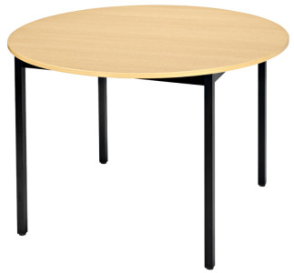 SODEMATUB Table universelle 80ROHN, rond, 800 mm, hêtre/noir