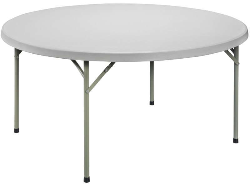 SODEMATUB Table pliante ROND-152 en plastique, gris clair