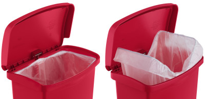 Rubbermaid Collecteur à pédale Slim Jim, 30 litres, rouge