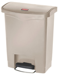 Rubbermaid Collecteur à pédale Slim Jim, 30 litres, blanc