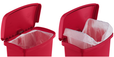 Rubbermaid Collecteur à pédale Slim Jim, 90 litres, rouge