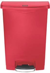Rubbermaid Collecteur à pédale Slim Jim, 90 litres, rouge
