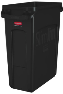 Rubbermaid Collecteur de déchets Slim Jim avec conduits,bleu