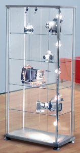 kerkmann Vitrine rectangulaire expoline, 4 étagères en verre